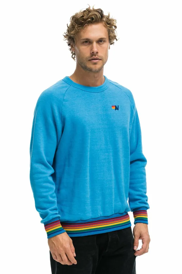 Women RAINBOW RIB CREW SWEATSHIRT 8211 OCEAN Aviator Nation UnisexCrewSweatshirt Women RAINBOW RIB CREW SWEATSHIRT 8211 OCEAN Aviator Nation UnisexCrewSweatshirt
