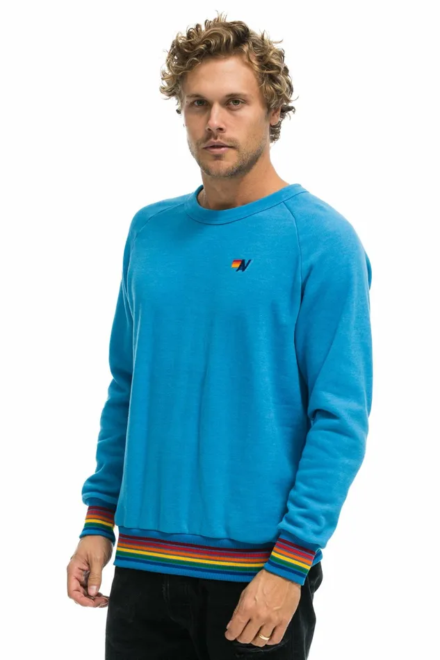 Women RAINBOW RIB CREW SWEATSHIRT 8211 OCEAN Aviator Nation UnisexCrewSweatshirt Women RAINBOW RIB CREW SWEATSHIRT 8211 OCEAN Aviator Nation UnisexCrewSweatshirt