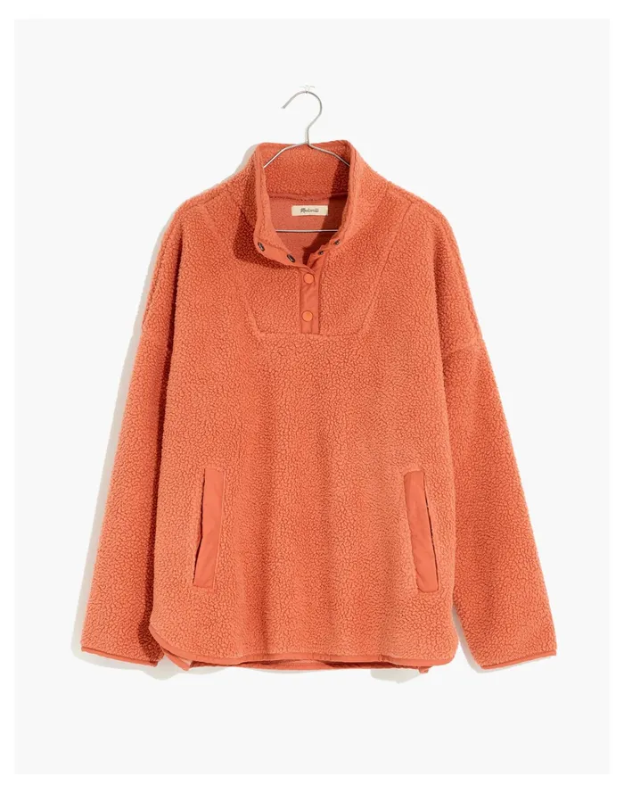 Women Resourced Fleece Popover Tunic Jacket Sweet Dahlia Madewell Sweatshirts and Sweatpants