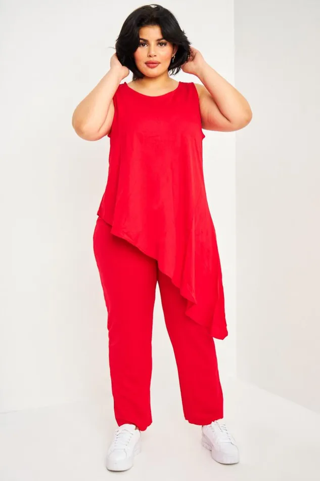 Women Red Top Pants Set Red Brentiny Paris Tie And Dye Dresses