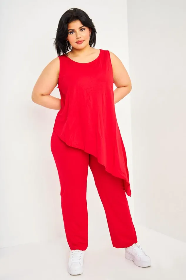 Women Red Top Pants Set Red Brentiny Paris Tie And Dye Dresses
