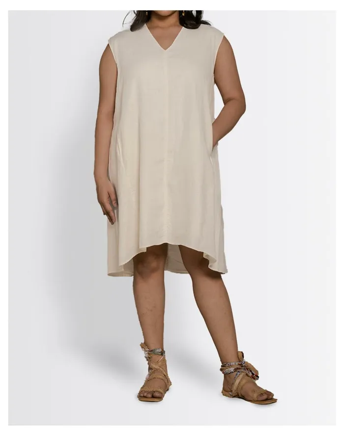 Women Reistor Hemp Musical Dusk Tunic Dress Ivory White Madewell Dresses