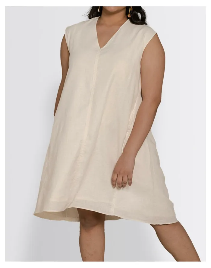 Women Reistor Hemp Musical Dusk Tunic Dress Ivory White Madewell Dresses Women Reistor Hemp Musical Dusk Tunic Dress Ivory White Madewell Dresses
