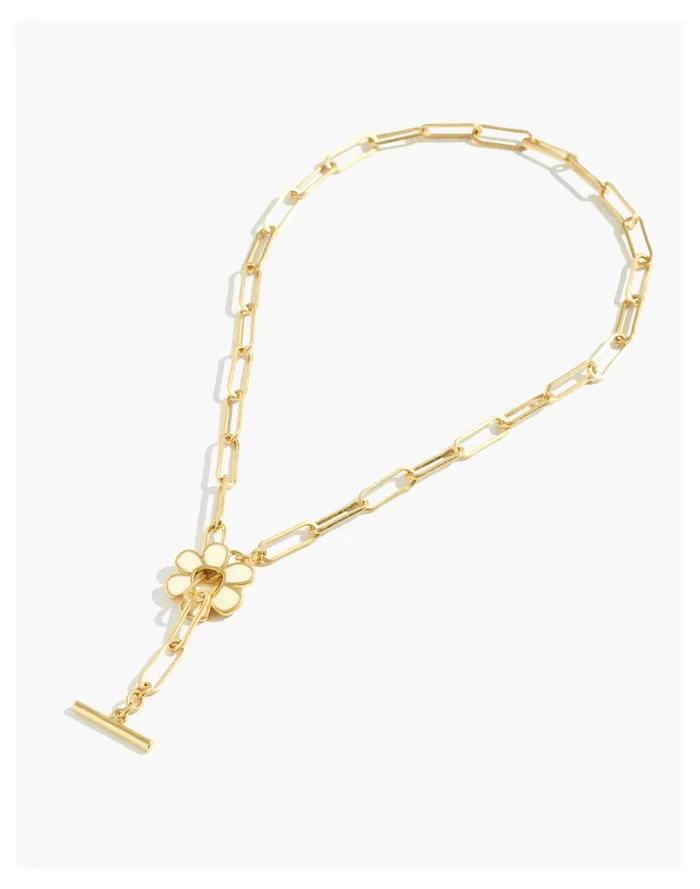 Women Retro Daisy Enamel Toggle Chain Necklace Vintage Gold Madewell Necklaces Women Retro Daisy Enamel Toggle Chain Necklace Vintage Gold Madewell Necklaces