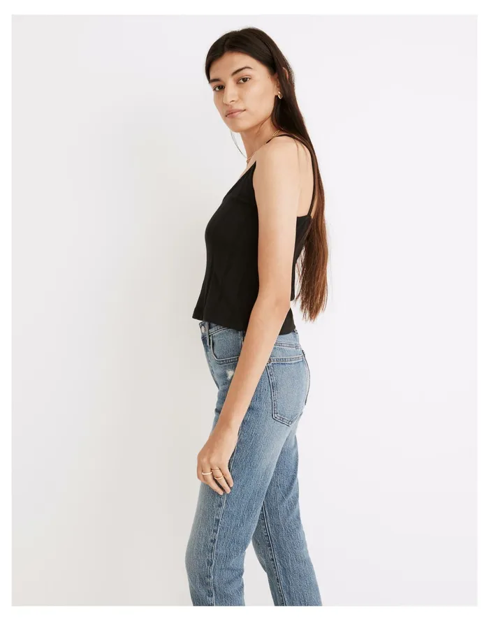 Women Ribbed Sweater Knit Anytime Cami Top True Black Madewell Tees Women Ribbed Sweater Knit Anytime Cami Top True Black Madewell Tees