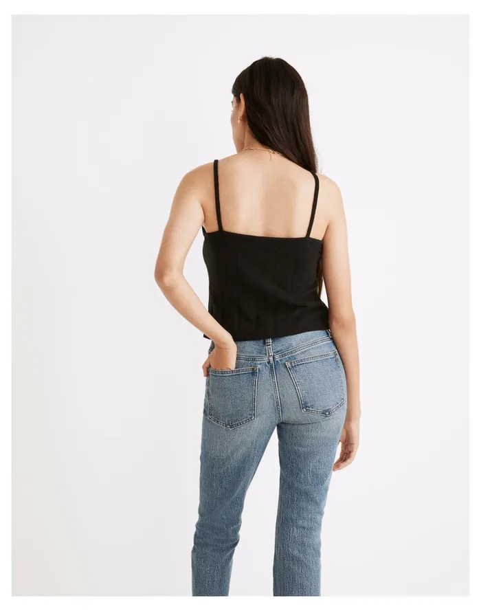 Women Ribbed Sweater Knit Anytime Cami Top True Black Madewell Tees Women Ribbed Sweater Knit Anytime Cami Top True Black Madewell Tees