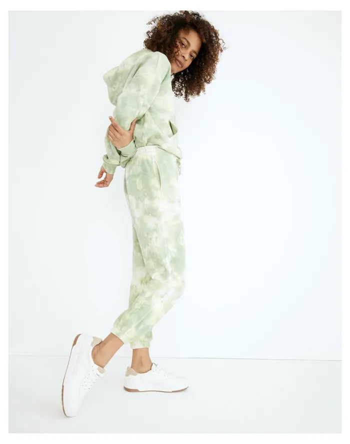 Women Richer Poorer Recycled Fleece Sweatpants In Tie Dye Green Storm Madewell Sweatshirts and Sweatpants