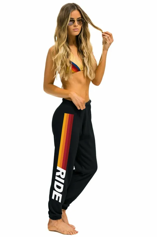 Women RIDE LOGO WHITE SWEATPANTS 8211 CHARCOAL Aviator Nation Sweatpants