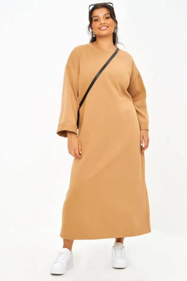 Women Robe Beige Fonc Ample Darkbeige Brentiny Paris Short Dresses