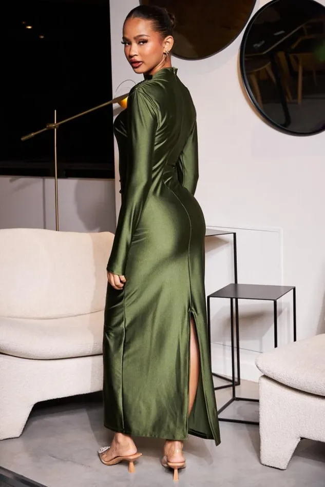 Women Robe Longue Moulante Kaki Khaki Brentiny Paris Short Dresses