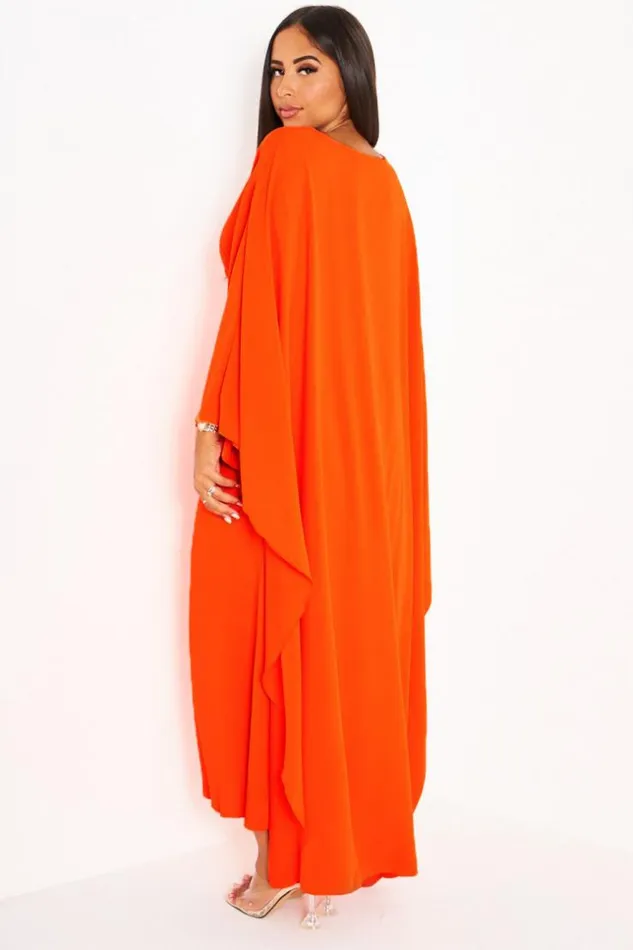 Women Robe Orange Ceinture Empicement Cape Orange Brentiny Paris Short Dresses Women Robe Orange Ceinture Empicement Cape Orange Brentiny Paris Short Dresses