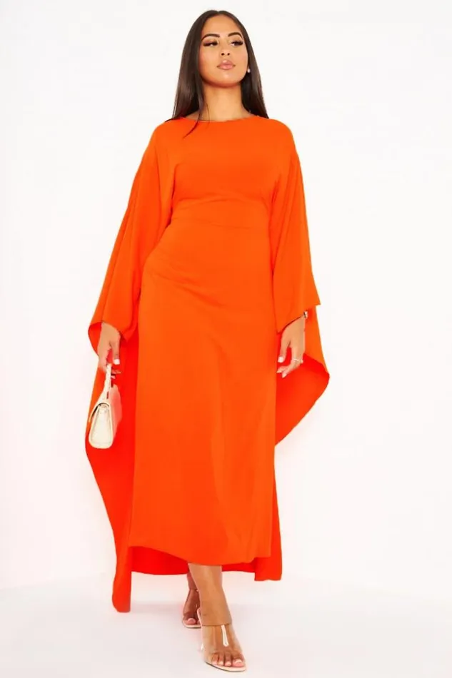 Women Robe Orange Ceinture Empicement Cape Orange Brentiny Paris Short Dresses Women Robe Orange Ceinture Empicement Cape Orange Brentiny Paris Short Dresses