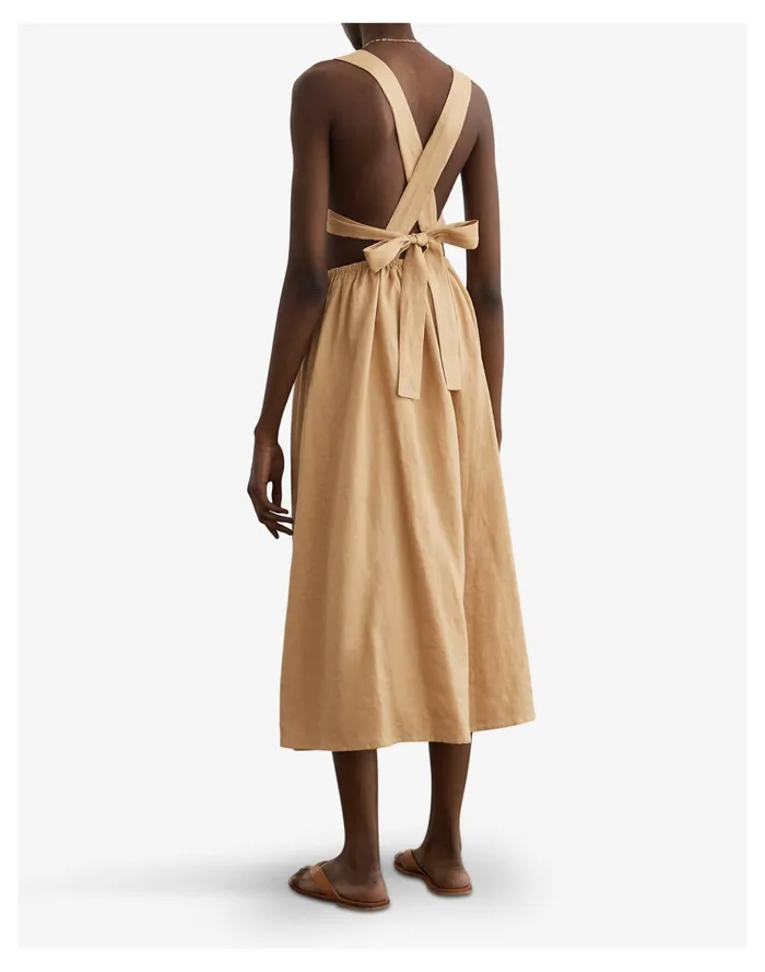 Women Sancia Linen Mirela Smocked Midi Dress Amber Madewell Dresses Women Sancia Linen Mirela Smocked Midi Dress Amber Madewell Dresses