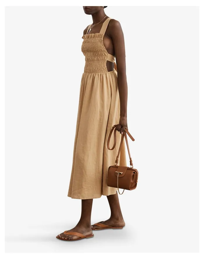 Women Sancia Linen Mirela Smocked Midi Dress Amber Madewell Dresses Women Sancia Linen Mirela Smocked Midi Dress Amber Madewell Dresses