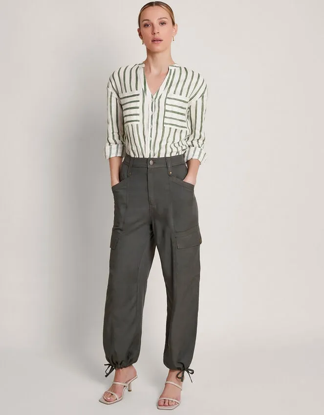 Women Santana Stripe Linen Shirt Green Monsoon Tops and Blouses