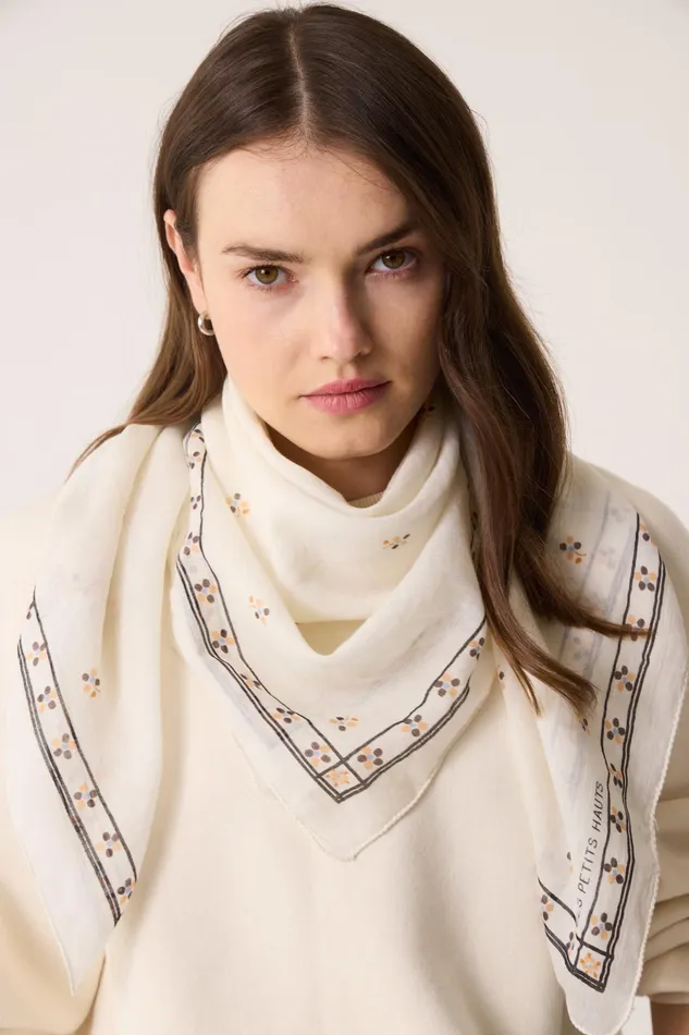Women Scarf Nute Floro Foulard Coton Multicolore Des Petits Hauts Scarves
