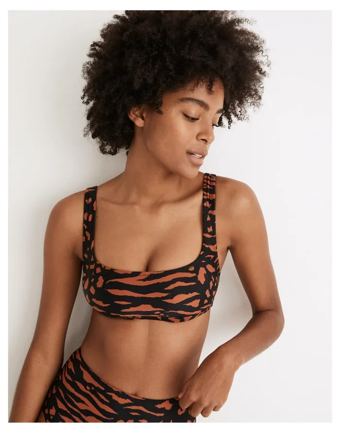 Women Second Wave Balconette Bikini Top In Animal Attraction True Black Madewell Swim
