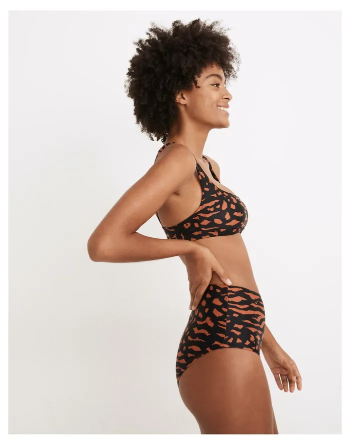 Women Second Wave Balconette Bikini Top In Animal Attraction True Black Madewell Swim Women Second Wave Balconette Bikini Top In Animal Attraction True Black Madewell Swim