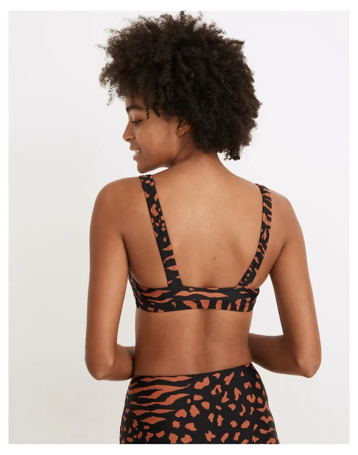Women Second Wave Balconette Bikini Top In Animal Attraction True Black Madewell Swim Women Second Wave Balconette Bikini Top In Animal Attraction True Black Madewell Swim