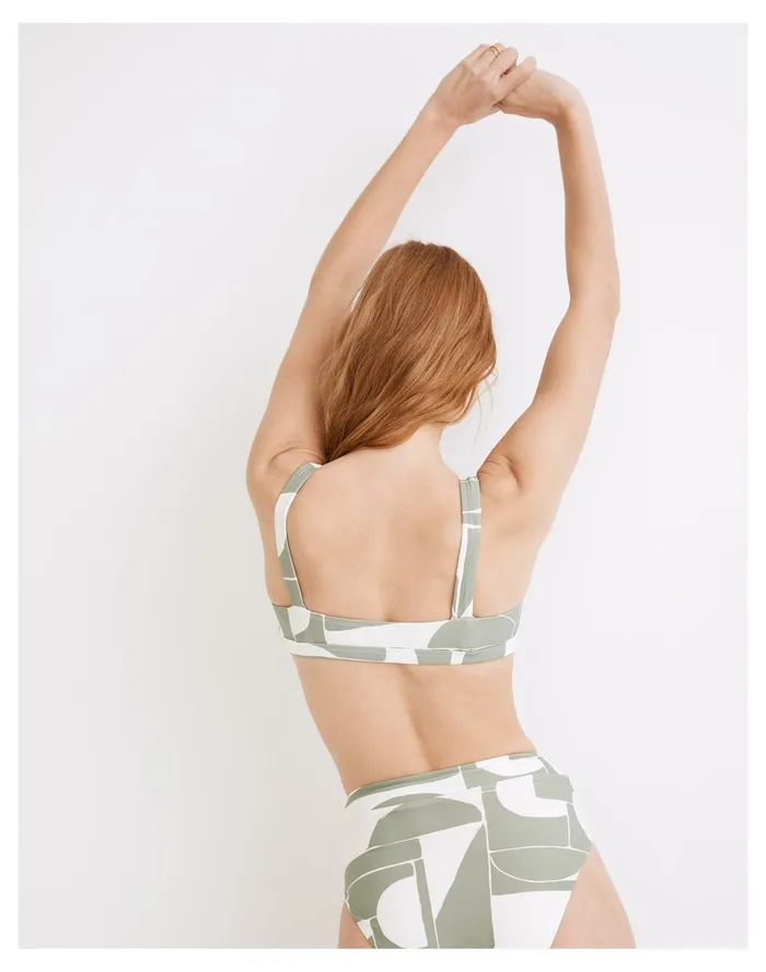 Women Second Wave Balconette Bikini Top In Mod Shapes Frosted Willow Madewell Swim Women Second Wave Balconette Bikini Top In Mod Shapes Frosted Willow Madewell Swim