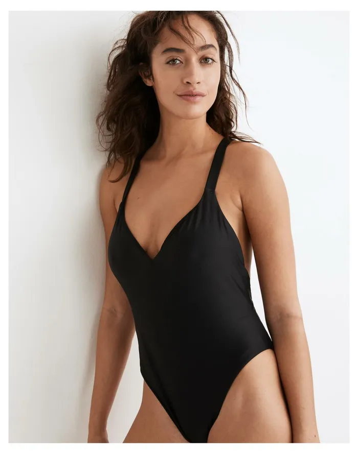 Women Second Wave Maillot One Piece Swimsuit True Black Madewell Swim