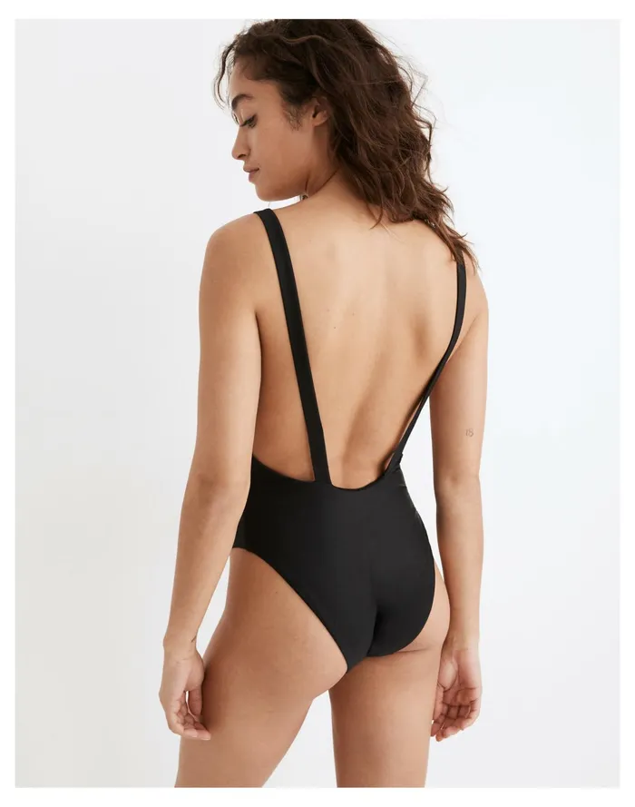 Women Second Wave Maillot One Piece Swimsuit True Black Madewell Swim Women Second Wave Maillot One Piece Swimsuit True Black Madewell Swim