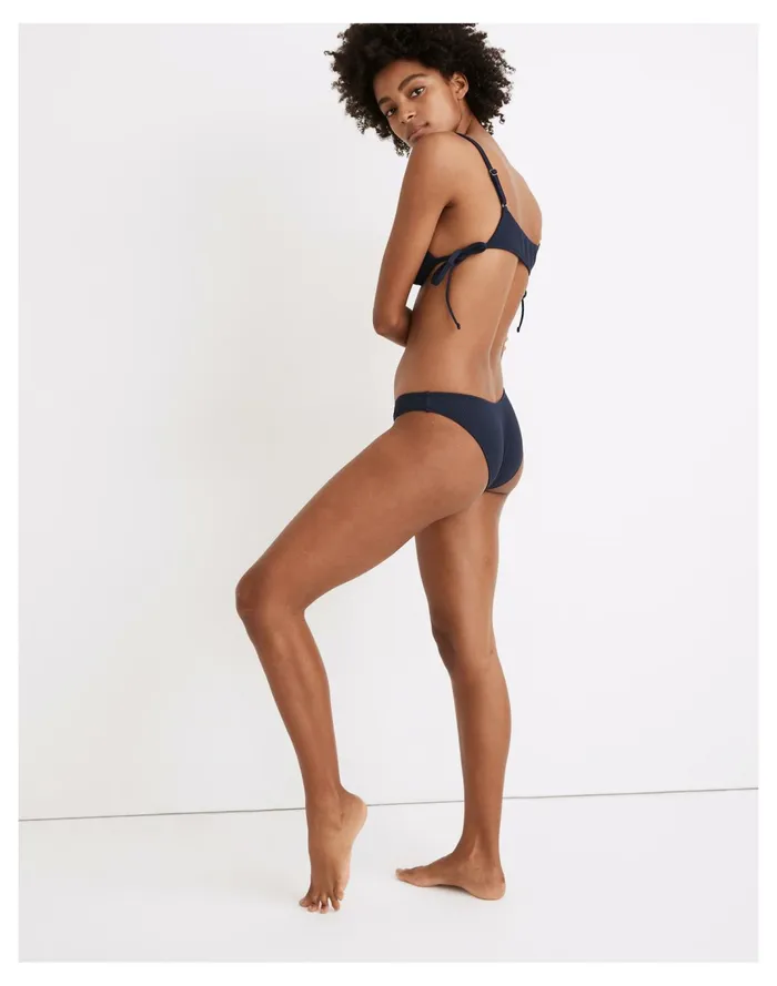 Women Second Wave Ribbed Curved Waist Bikini Bottom Dark Nightfall Madewell Swim Women Second Wave Ribbed Curved Waist Bikini Bottom Dark Nightfall Madewell Swim