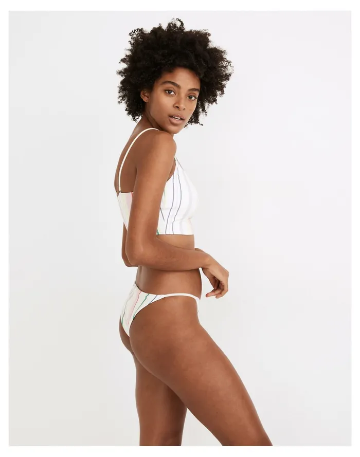 Women Second Wave String Bikini Bottom In Rainbow Stripe Lighthouse Madewell Swim Women Second Wave String Bikini Bottom In Rainbow Stripe Lighthouse Madewell Swim