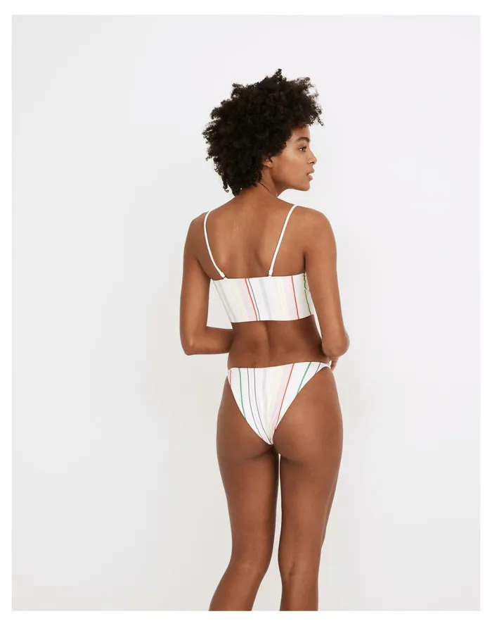 Women Second Wave String Bikini Bottom In Rainbow Stripe Lighthouse Madewell Swim Women Second Wave String Bikini Bottom In Rainbow Stripe Lighthouse Madewell Swim