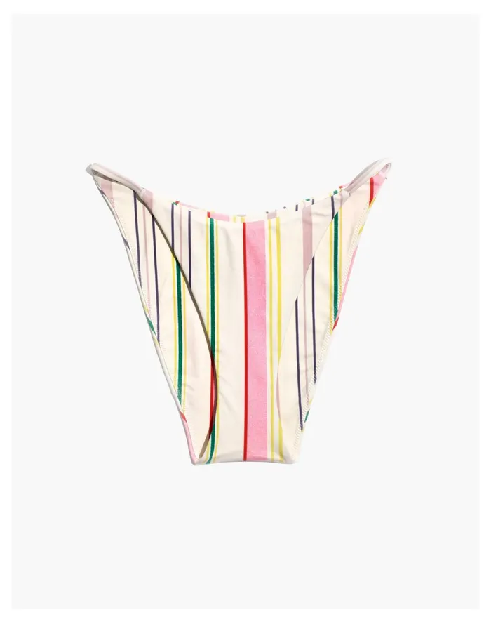 Women Second Wave String Bikini Bottom In Rainbow Stripe Lighthouse Madewell Swim Women Second Wave String Bikini Bottom In Rainbow Stripe Lighthouse Madewell Swim