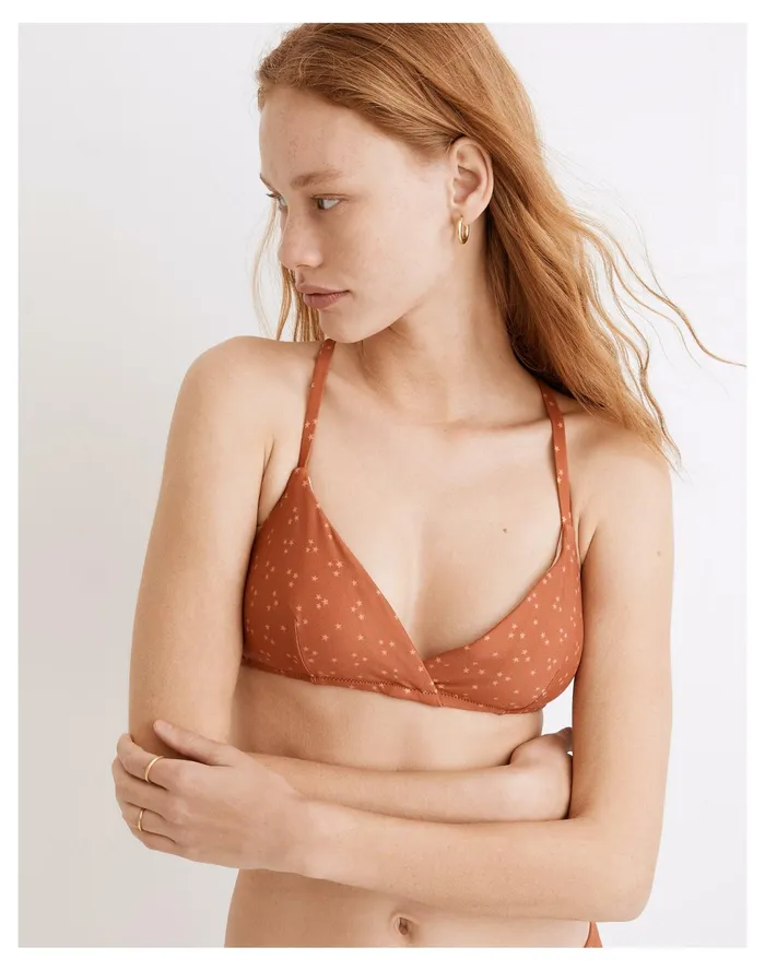 Women Second Wave Tie Back Bikini Top In Night Stars Afterglow Red Madewell Swim Women Second Wave Tie Back Bikini Top In Night Stars Afterglow Red Madewell Swim