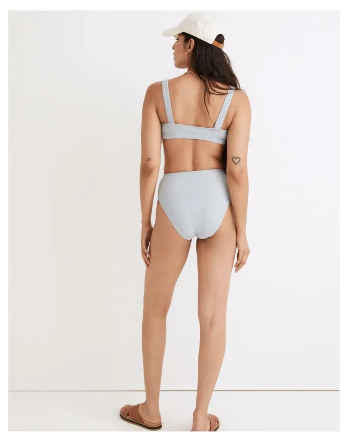 Women Second Wave Zip High Cut Bikini Bottom Dusty Pool Madewell Swim Women Second Wave Zip High Cut Bikini Bottom Dusty Pool Madewell Swim