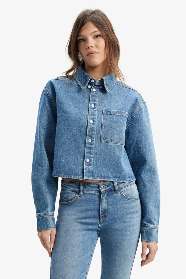 Women Shirts and Blouses Bardot Cairo Denim Shirt In Vintage Blue Vintage Blue