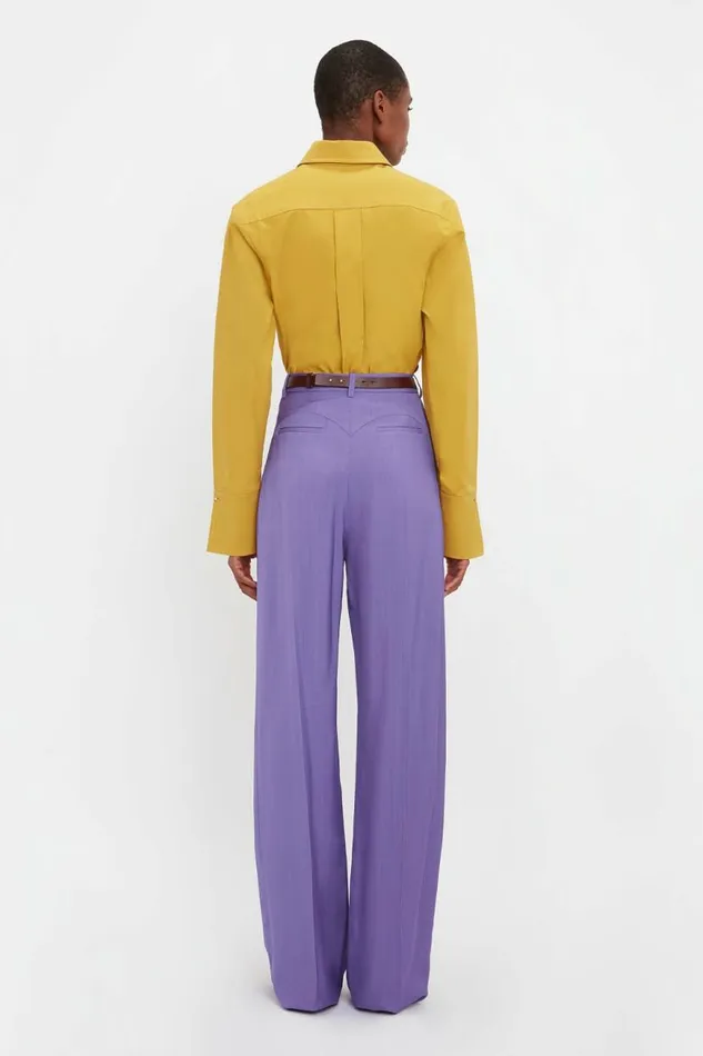 Women Shirts and Tops Victoria Beckham Pleat Detail Shirt In Yellow Ochre