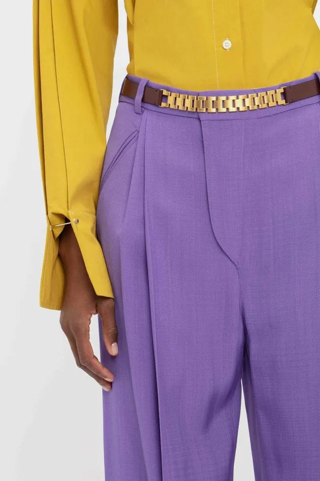 Women Shirts and Tops Victoria Beckham Pleat Detail Shirt In Yellow Ochre