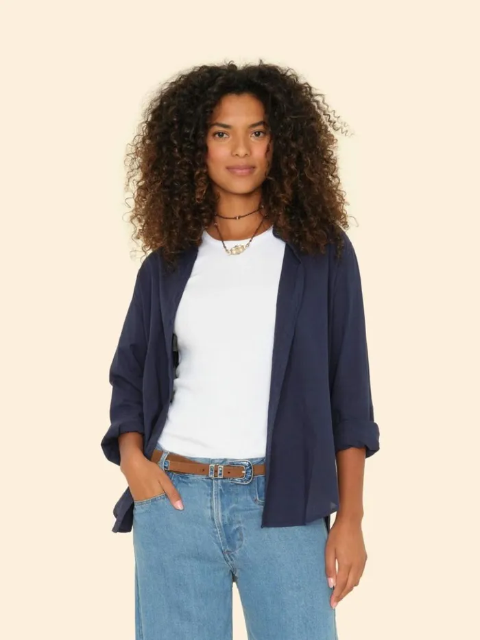 Women Shirts Xirena Navy Beau Shirt