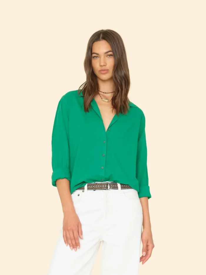 Women Shirts Xirena Sea Green Beau Shirt