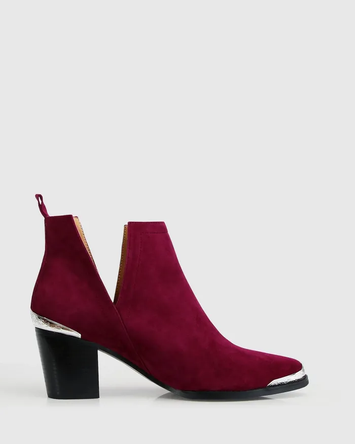 Women Shoes Belle and Bloom Austin Suede Ankle Boot 8211 Merlot