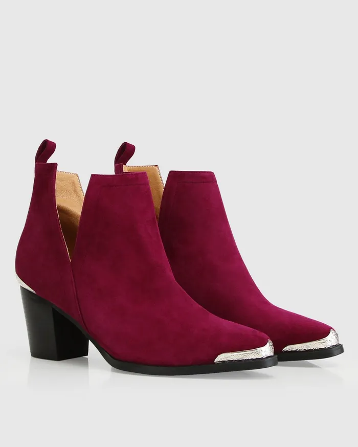 Women Shoes Belle and Bloom Austin Suede Ankle Boot 8211 Merlot