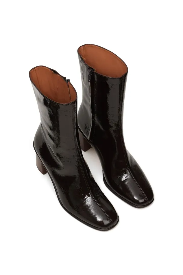 Women Shoes Papilla Ours Bottines Cuir Nappa Marron Des Petits Hauts Shoes and Socks