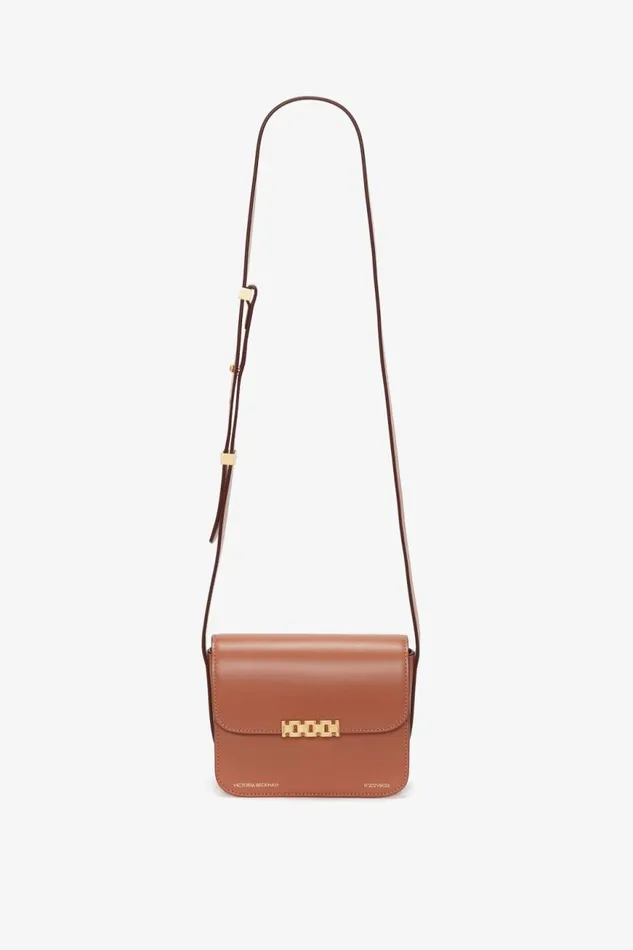 Women Shoulder Bags Victoria Beckham Mini Chain Shoulder Bag In Tan Leather