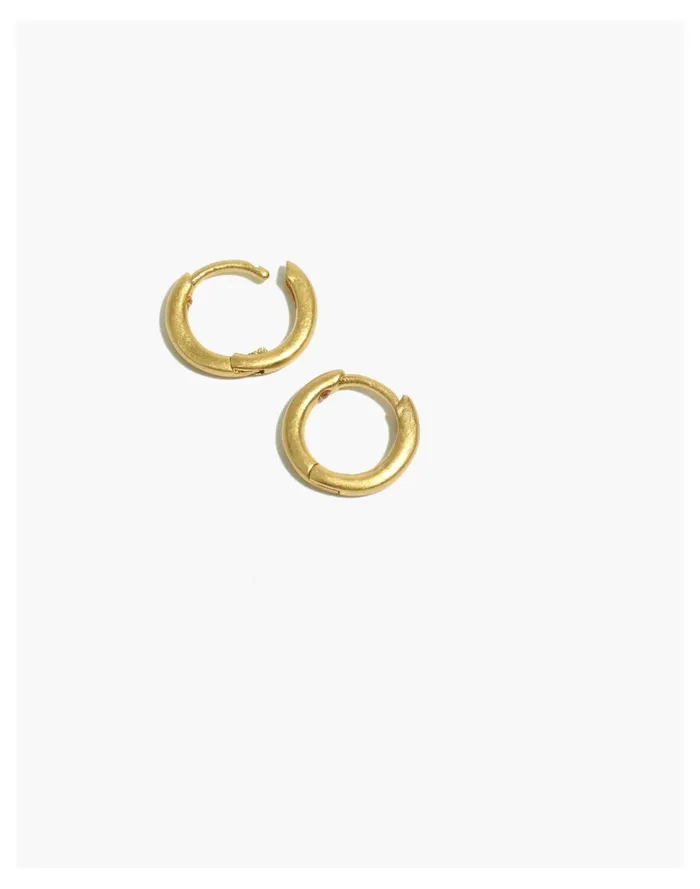 Women Skinny Huggie Hoop Earrings Vintage Gold Madewell Earrings