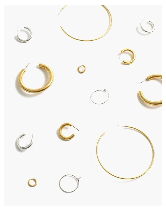 Women Skinny Huggie Hoop Earrings Vintage Gold Madewell Earrings Women Skinny Huggie Hoop Earrings Vintage Gold Madewell Earrings