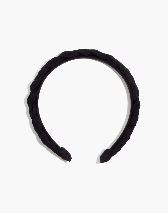 Women Skinny Puffy Braided Headband True Black Madewell Hair Accessories