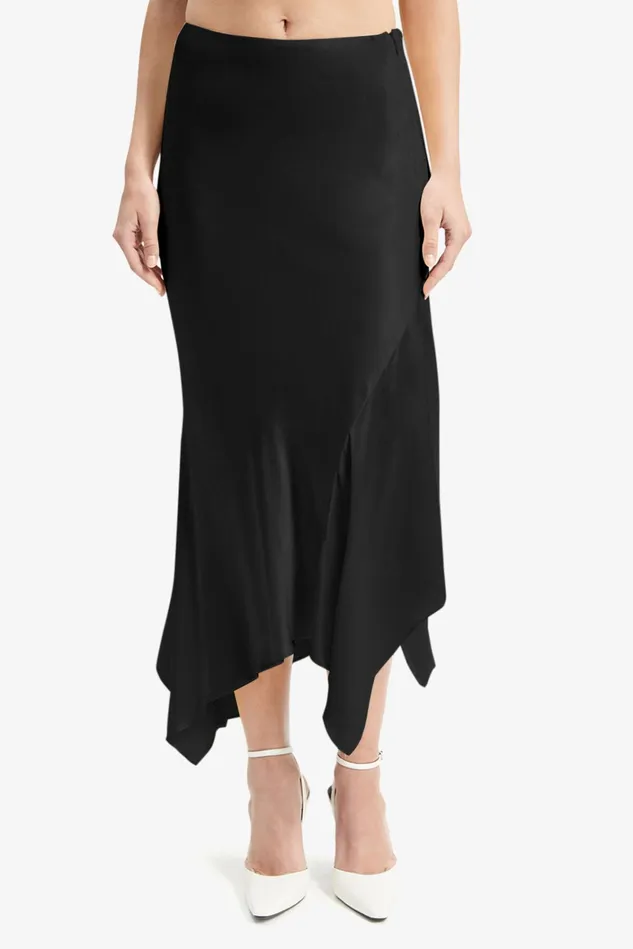 Women Skirts Bardot Anine Satin Skirt In Black Black Women Skirts Bardot Anine Satin Skirt In Black Black