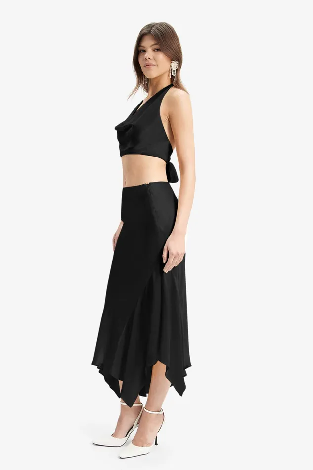 Women Skirts Bardot Anine Satin Skirt In Black Black Women Skirts Bardot Anine Satin Skirt In Black Black