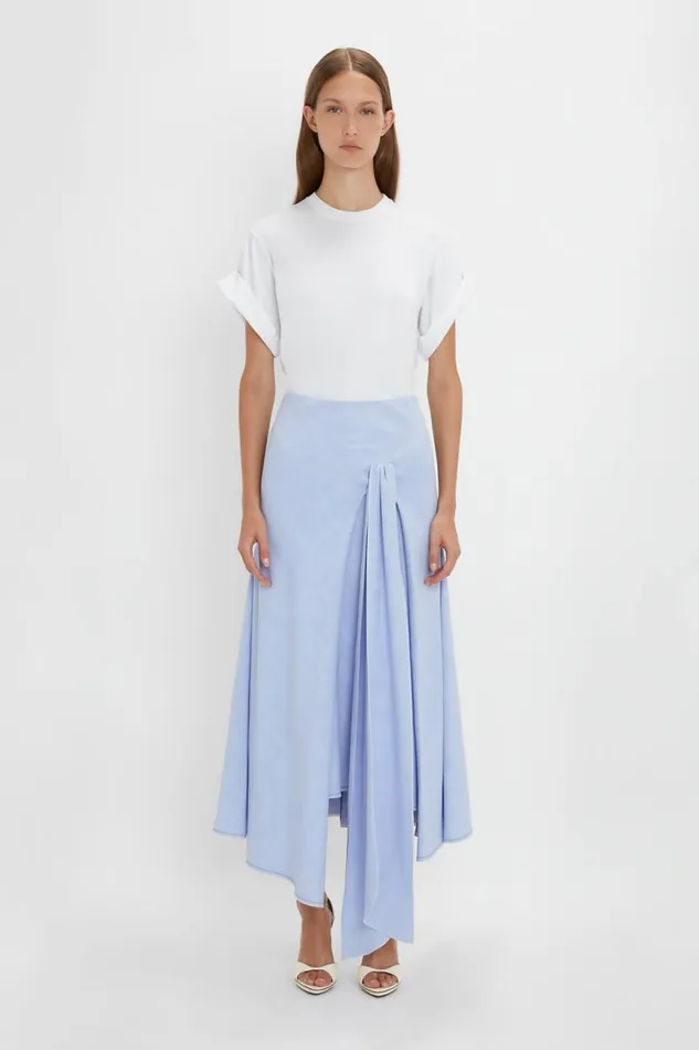 Women Skirts Victoria Beckham Asymmetric Tie Detail Skirt In Frost