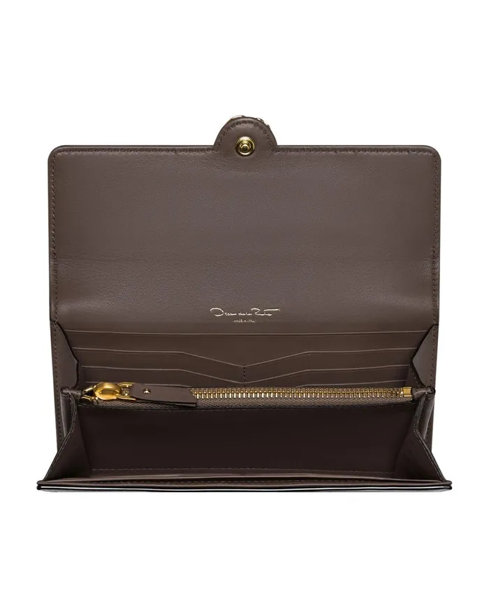 Women Small Leather Goods Oscar De La Renta Taupe Continental Wallet Taupe Women Small Leather Goods Oscar De La Renta Taupe Continental Wallet Taupe
