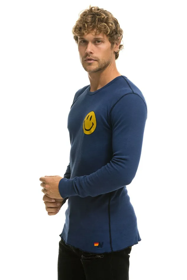 Women SMILEY 2 THERMAL 8211 NAVY Aviator Nation UnisexTees Women SMILEY 2 THERMAL 8211 NAVY Aviator Nation UnisexTees