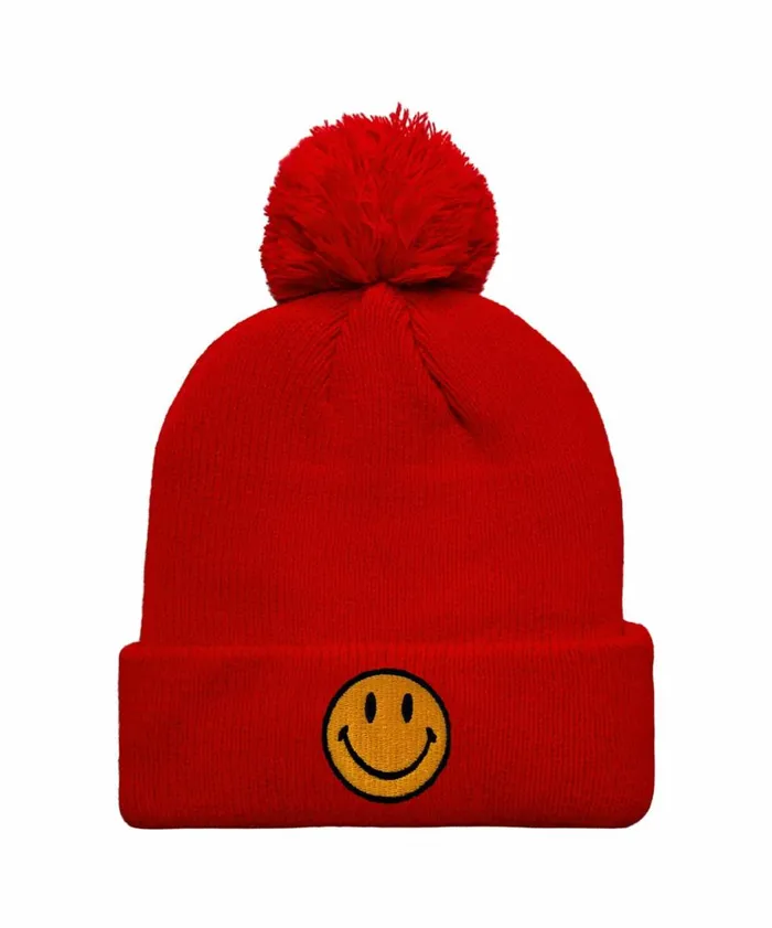 Women SMILEY POM POM RIB BEANIE Aviator Nation Beanies Women SMILEY POM POM RIB BEANIE Aviator Nation Beanies